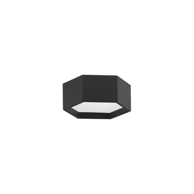 Sandy Black Aluminium & Acrylic LED 10 Watt 230 Volt 600Lm 3000K IP20 D: 25 H: 10 cm