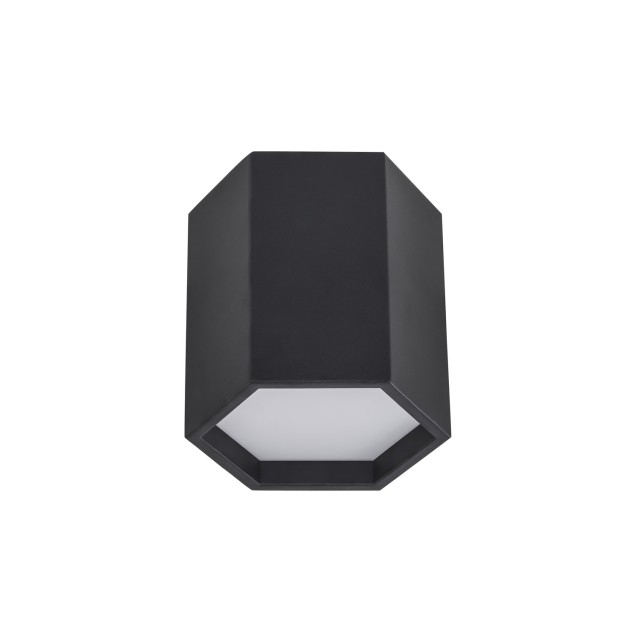 Sandy Black Aluminium & Acrylic LED 10 Watt 230 Volt 600Lm 3000K IP20 D: 25 H: 20 cm