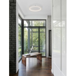Sandy White Aluminium & Acrylic LED 30 Watt 230V 2223Lm 3000K IP20 D: 37 H: 4.6 cm 9212917