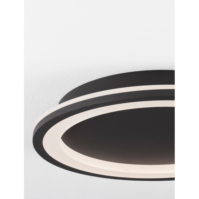 Sandy Black Aluminium & Acrylic LED 30 Watt 230V 2223Lm 3000K IP20 D: 37 H: 4.6 cm 9212918