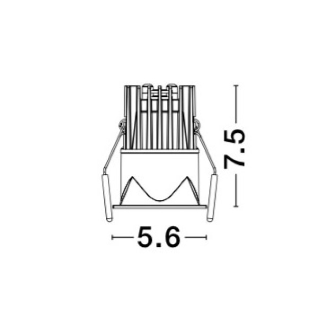 Black Aluminium 7W 220- 240V Philips Cree L:5.6 W:5.6 H:7.5 770Lm 3000K IP32
