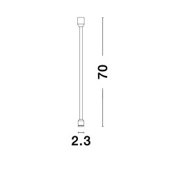 Connector Tube H70 μαύρος 9236323 Nova Luce