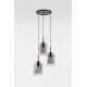 Double Layered Smoky Glass Black Cord Black Metal Base LED E27 3x12 Watt 230 Volt IP20 Bulb Excluded D: 30 H: 185 cm 9236710