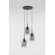 Double Layered Smoky Glass Black Cord Black Metal Base LED E27 3x12 Watt 230 Volt IP20 Bulb Excluded D: 30 H: 185 cm 9236710