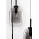 Double Layered Smoky Glass Black Cord Black Metal Base LED E27 3x12 Watt 230 Volt IP20 Bulb Excluded D: 30 H: 185 cm 9236710