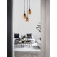 Double Layered Dark Champagne Glass Black Cord Black Metal Base LED E27 3x12 Watt 230 Volt IP20 Bulb Excluded D: 30 H: 185 cm 9236735