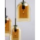Double Layered Dark Champagne Glass Black Cord Black Metal Base LED E27 3x12 Watt 230 Volt IP20 Bulb Excluded D: 30 H: 185 cm 9236735