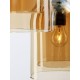 Double Layered Dark Champagne Glass Black Cord Black Metal Base LED E27 3x12 Watt 230 Volt IP20 Bulb Excluded D: 30 H: 185 cm 9236735