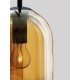 Double Layered Dark Champagne Glass Black Cord Black Metal Base LED E27 3x12 Watt 230 Volt IP20 Bulb Excluded L: 70 H: 158 cm 9236740