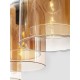 Double Layered Dark Champagne Glass Black Cord Black Metal Base LED E27 3x12 Watt 230 Volt IP20 Bulb Excluded L: 70 H: 158 cm 9236740