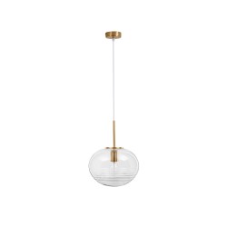 Clear Glass White Cord Brass Gold Metal LED E27 1x12 Watt 230 Volt IP20 Bulb Excluded D: 28 H: 190 cm 9236750