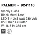 Φωτιστικό Τοίχου Palmer Μεταλλο Μαύρο & Γκρι Γυαλί LED E14 9241110 Nova Luce