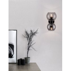 Φωτιστικό Τοίχου Palmer Μεταλλο Μαύρο & Γκρι Γυαλί LED E14 9241120 Nova Luce