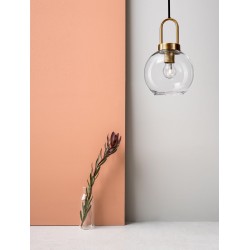 Clear Glass Black Cord Brass Gold Metal LED E27 1x12 Watt 230 Volt IP20 Bulb Excluded D: 20 H 1: 30.3 H 2: 230 cm 9241170