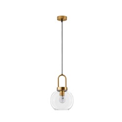 Clear Glass Black Cord Brass Gold Metal LED E27 1x12 Watt 230 Volt IP20 Bulb Excluded D: 20 H 1: 30.3 H 2: 230 cm 9241170