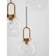 Clear Glass Black Cord Brass Gold Metal LED E27 3x12 Watt 230 Volt IP20 Bulb Excluded D: 30 H 1: 30.3 H 2: 150 cm 9241190