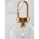 Clear Glass Black Cord Brass Gold Metal LED E27 3x12 Watt 230 Volt IP20 Bulb Excluded D: 30 H 1: 30.3 H 2: 150 cm 9241190