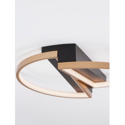 Black & Brass Gold Steel & Aluminiun & Silicon LED 28 Watt 230 Volt 1550Lm 3000K IP20 L:43.2 W: 35 H: 8 cm 9248114