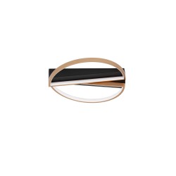 Black & Brass Gold Steel & Aluminiun & Silicon LED 28 Watt 230 Volt 1550Lm 3000K IP20 L:43.2 W: 35 H: 8 cm 9248114