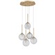 Clear Structured Glass & Brushed Gold Steel LED G9 5x5 Watt 230 VoltIP20 Bulb Excluded D: 42 H: 180 cm 9260212