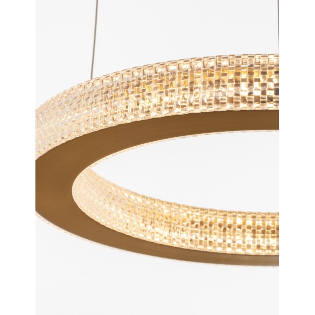 Antique Gold Brass Aluminium & Acrylic LED 40 Watt 230 Volt 2139Lm 3000 IP20 40 D: 40 H1: 4 H2: 120 cm 9285410