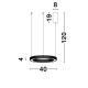 Antique Gold Brass Aluminium & Acrylic LED 40 Watt 230 Volt 2139Lm 3000 IP20 40 D: 40 H1: 4 H2: 120 cm 9285410