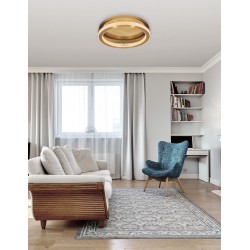 Antique Gold Brass Aluminium & Acrylic LED 40 Watt 230 Volt 2139Lm 3000 IP20 D: 40 H1: 4 H2: 12 cm 9285420