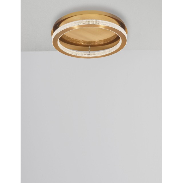 Antique Gold Brass Aluminium & Acrylic LED 40 Watt 230 Volt 2139Lm 3000 IP20 D: 40 H1: 4 H2: 12 cm 9285420