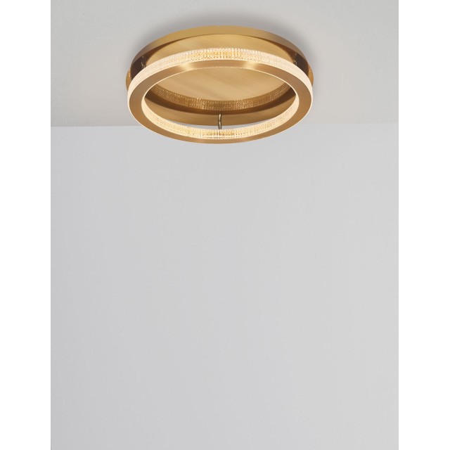 Antique Gold Brass Aluminium & Acrylic LED 40 Watt 230 Volt 2139Lm 3000 IP20 D: 40 H1: 4 H2: 12 cm 9285420