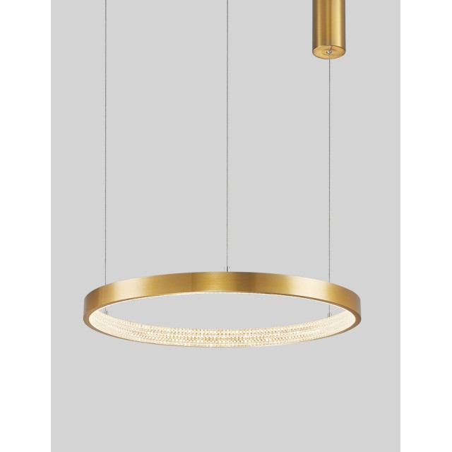 Antique Gold Brass Aluminium & Acrylic LED 37 Watt 230 Volt 2264Lm 3000 IP20 D: 60 H1: 4 H2: 120 cm 9285601
