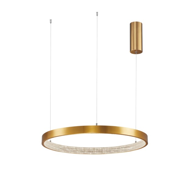 Antique Gold Brass Aluminium & Acrylic LED 37 Watt 230 Volt 2264Lm 3000 IP20 D: 60 H1: 4 H2: 120 cm 9285601