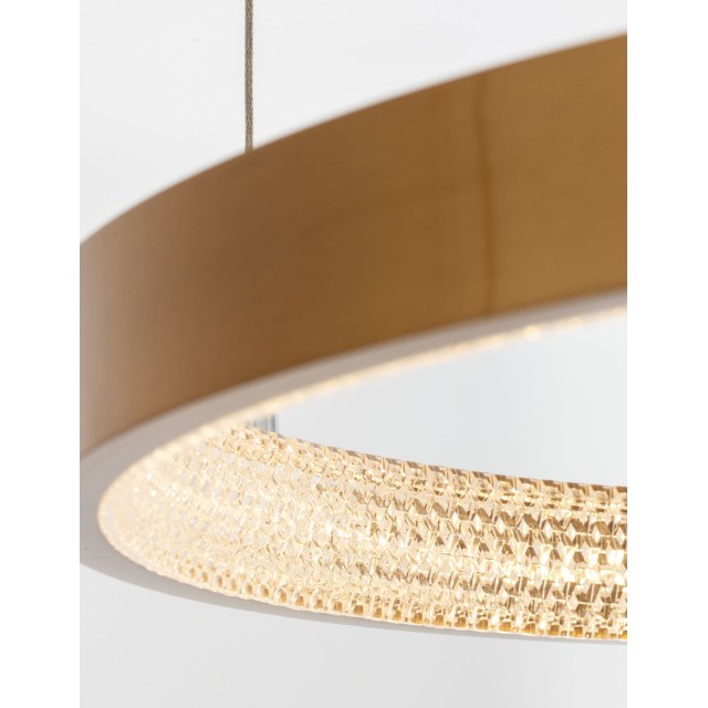 Antique Gold Brass Aluminium & Acrylic LED 37 Watt 230 Volt 2264Lm 3000 IP20 D: 60 H1: 4 H2: 120 cm 9285601