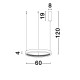 Antique Gold Brass Aluminium & Acrylic LED 37 Watt 230 Volt 2264Lm 3000 IP20 D: 60 H1: 4 H2: 120 cm 9285601
