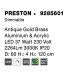 Antique Gold Brass Aluminium & Acrylic LED 37 Watt 230 Volt 2264Lm 3000 IP20 D: 60 H1: 4 H2: 120 cm 9285601