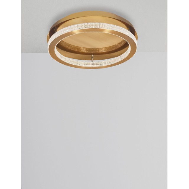Antique Gold Brass Aluminium & Acrylic LED 60 Watt 230 Volt 3530Lm 3000 IP20 D: 60 H1: 4 H2: 12 cm 9285620