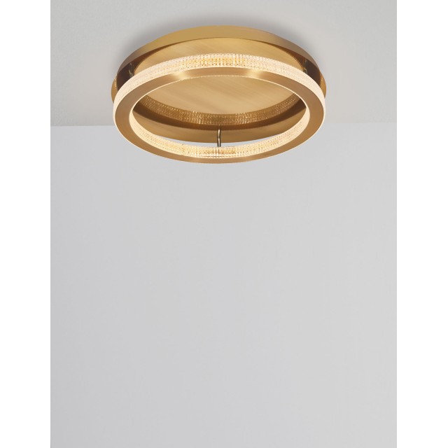 Antique Gold Brass Aluminium & Acrylic LED 60 Watt 230 Volt 3530Lm 3000 IP20 D: 60 H1: 4 H2: 12 cm 9285620