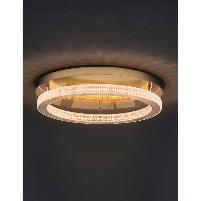 Antique Gold Brass Aluminium & Acrylic LED 60 Watt 230 Volt 3530Lm 3000 IP20 D: 60 H1: 4 H2: 12 cm 9285620