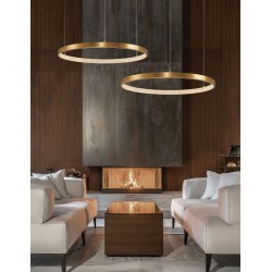 Antique Gold Brass Aluminium & Acrylic LED 50 Watt 230 Volt 2727Lm 3000 IP20 D: 80 H1: 4 H2: 120 cm 9285801