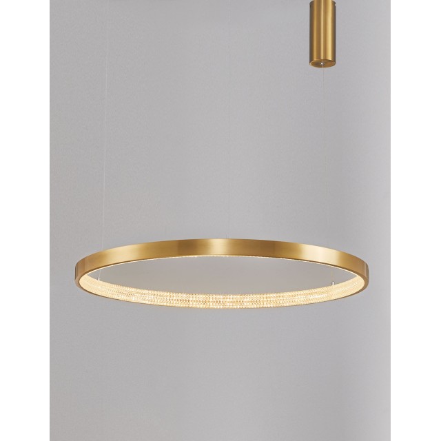 Antique Gold Brass Aluminium & Acrylic LED 50 Watt 230 Volt 2727Lm 3000 IP20 D: 80 H1: 4 H2: 120 cm 9285801