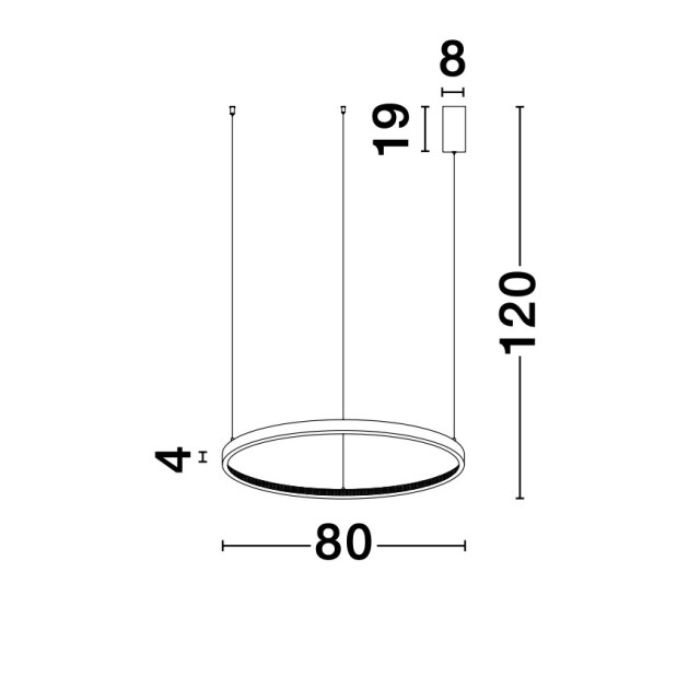 Antique Gold Brass Aluminium & Acrylic LED 50 Watt 230 Volt 2727Lm 3000 IP20 D: 80 H1: 4 H2: 120 cm 9285801