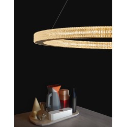 Antique Gold Brass Aluminium & Acrylic LED 80 Watt 230 Volt 4452Lm 3000 IP20 D: 80 H1: 4 H2: 120 cm 9285810