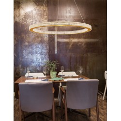 Antique Gold Brass Aluminium & Acrylic LED 80 Watt 230 Volt 4452Lm 3000 IP20 D: 80 H1: 4 H2: 120 cm 9285810