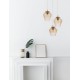 Cognac Shadow Glass Brass Gold Metal LED LED E27 3x12 Watt 230 Volt IP20 Bulb Excluded D: 47 H1: 25.6 H2: 120 cm 9291253