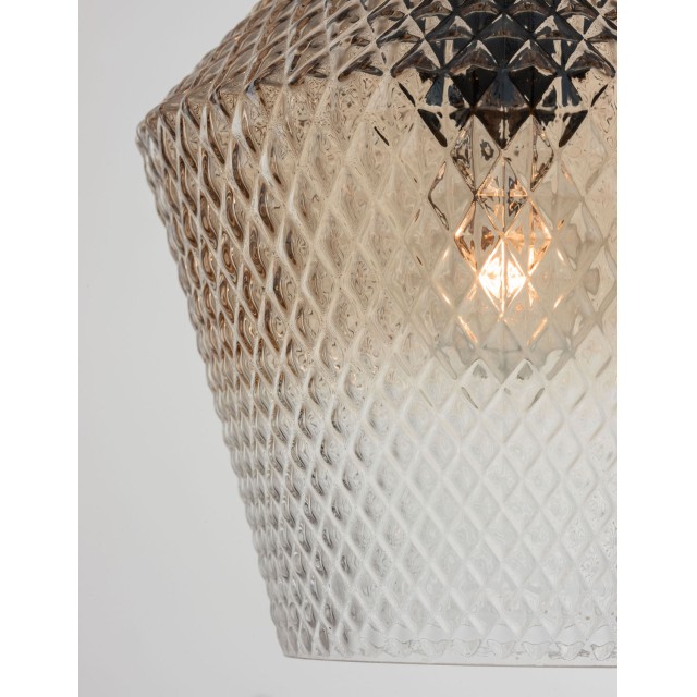 Cognac Shadow Glass Brass Gold Metal LED LED E27 3x12 Watt 230 Volt IP20 Bulb Excluded D: 47 H1: 25.6 H2: 120 cm 9291253