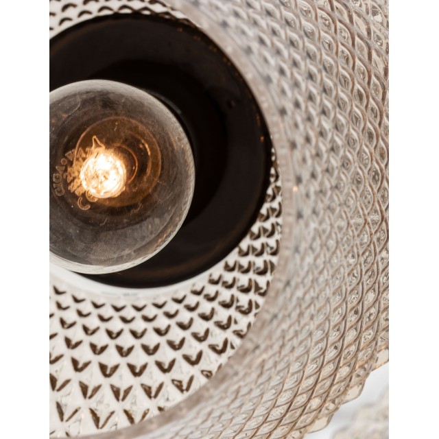 Cognac Shadow Glass Brass Gold Metal LED LED E27 3x12 Watt 230 Volt IP20 Bulb Excluded D: 47 H1: 25.6 H2: 120 cm 9291253