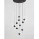 Black Aluminium Black Fabric Wire LED 10x4.5 Watt 230 Volt 1860Lm 3000 IP20 D: 40.5 H:150 cm 9303952