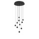 Black Aluminium Black Fabric Wire LED 10x4.5 Watt 230 Volt 1860Lm 3000 IP20 D: 40.5 H:150 cm 9303952