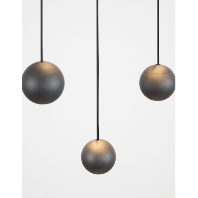 Black Aluminium Black Fabric Wire LED 10x4.5 Watt 230 Volt 1860Lm 3000 IP20 D: 40.5 H:150 cm 9303952
