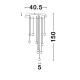 Black Aluminium Black Fabric Wire LED 10x4.5 Watt 230 Volt 1860Lm 3000 IP20 D: 40.5 H:150 cm 9303952