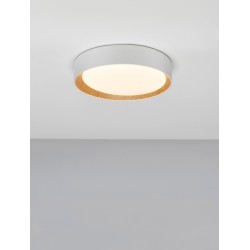 Triac Dimmable Sandy White Aluminium Wood & Acrylic LED 30 Watt 220-240 Volt 1717Lm 3000K IP20 D: 35 H: 7 cm